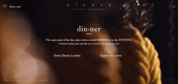 Dinner by Heston Blumenthal Restaurant Website