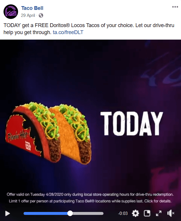 taco bell facebook ad