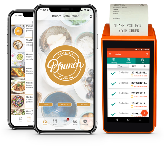 food ordering takeaway app and order printer