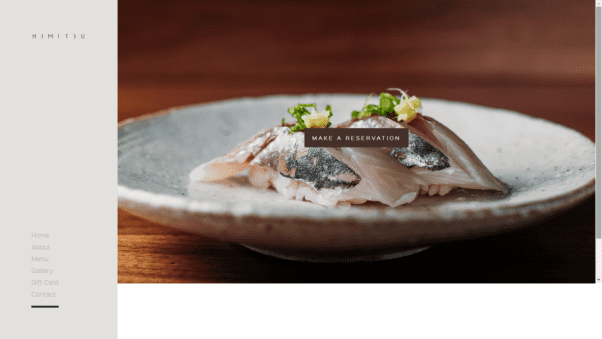 Himitsu Restaurant Website
