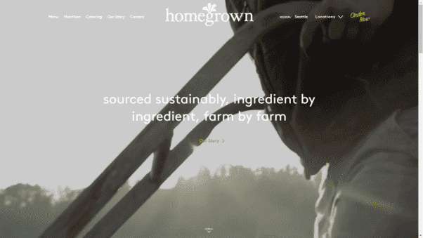 Homegrown Restaurant Website Design