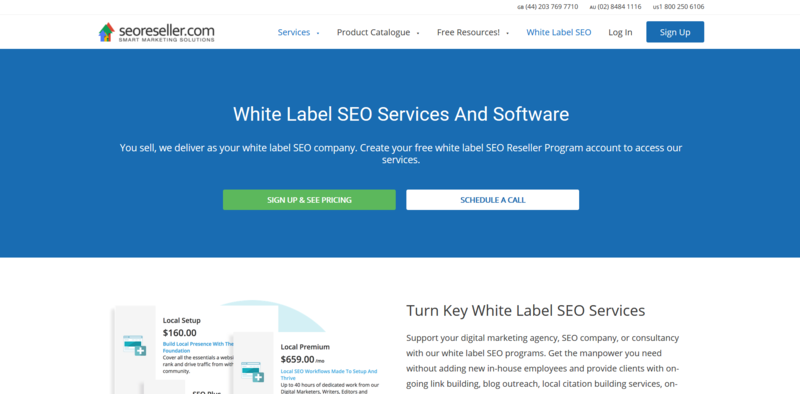 White Label SEO Reseller Homepage