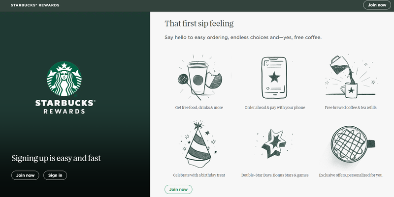 Starbucks Loyalty Program Landing Page