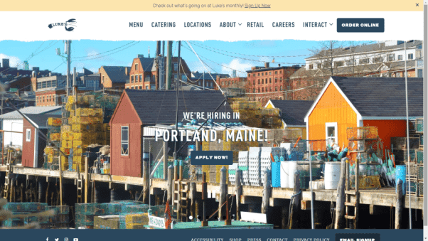 Restaurant Landing Page With Fish Town as the Main Picture