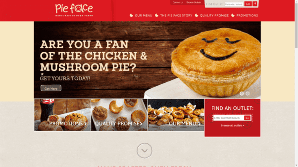 Pieface Restaurant Landing Page
