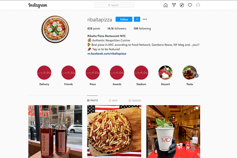 Ribalta Pizza Instagram
